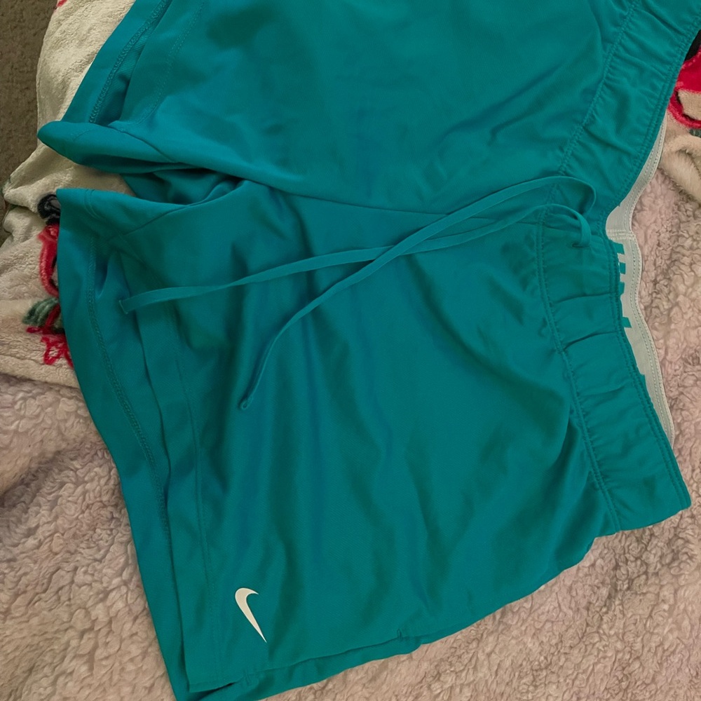 Nike Women's Aqua Athletic Shorts (teal/bright blue)